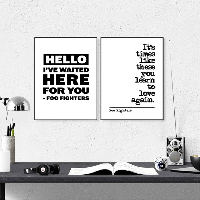 Foo Fighters Song Lyrics Wall Art Posters Prints Minimalist Inspiration  Poetry Quote Painting Music Wall Picture